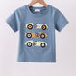 Blue racing car applique top