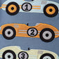 Blue racing car applique top