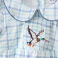 Blue plaid duck smocked bubble