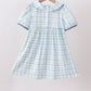 Blue plaid duck smocked dress