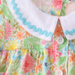 Pink floral print puff sleeve ruffle shorts set