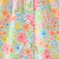Pink floral print puff sleeve ruffle shorts set