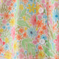 Pink floral print puff sleeve ruffle dress