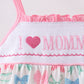 Pink bow I love MOMMY smocked ruffle dress