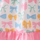 Pink bow I love MOMMY smocked ruffle dress