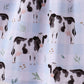 Blue cow print bamboo gingham dress