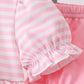 Pink stripe cross applique bloomer set