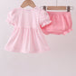 Pink stripe cross applique bloomer set