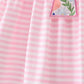 Pink stripe cross applique ruffle shorts set