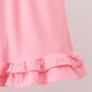 Pink stripe cross applique ruffle shorts set