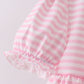 Pink stripe cross applique ruffle shorts set