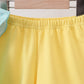 Summer lemon smocked ruffle shorts set