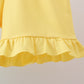 Summer lemon smocked ruffle shorts set
