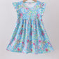 Mint island bloom ruffle dress