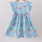 Mint island bloom ruffle dress