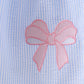 Blue seersucker bow smocked dress