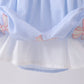 Blue seersucker bow smocked dress