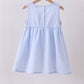 Blue seersucker bow smocked dress