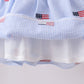 Blue flag embroidery seersucker bloomer set