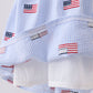 Blue flag embroidery seersucker ruffle dress