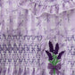 Lavender floral smocked ruffle dress