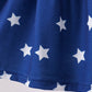 Blue star smocked ruffle shorts set