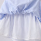 Blue flag smocked ruffle dress