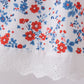 Blue floral lace smocked bloomer set
