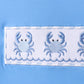 Blue crab embroidery stripe shorts swimsuit
