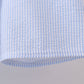 Blue crab embroidery stripe shorts swimsuit
