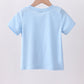 Blue puppy applique top