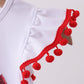 White bow sequin skort set