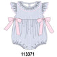 Blue Stripe Bow Ruffle Bubble