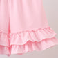 Blue Stripe Bow Smocked Seersucker Ruffle Shorts Set