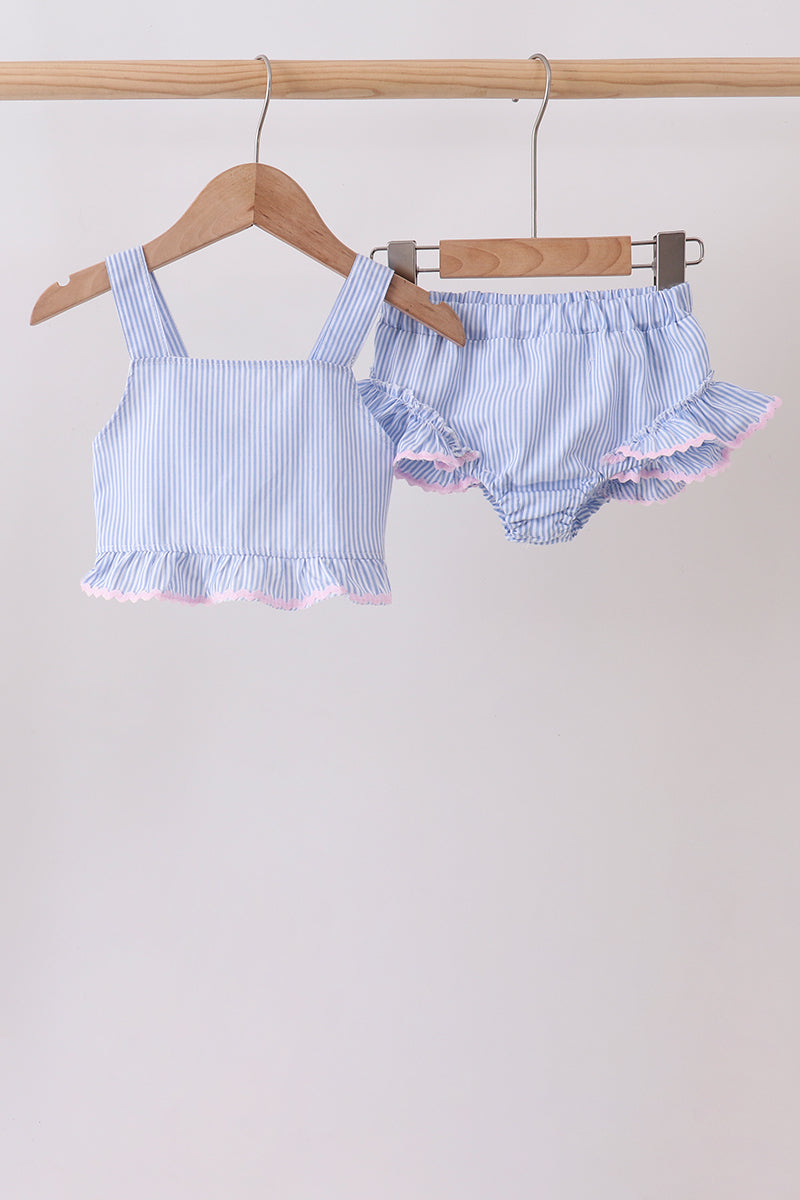 Blue Stripe 2pc Seersucker Swimsuit