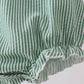 Green Watermelon Stripe Smocked Embroidered Seersucker Bubble