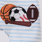 Blue Sports Ball Stripe Applique Jon
