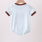 Blue Sports Ball Stripe Applique Bubble