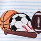 Blue Sports Ball Stripe Applique Set