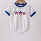 Navy bow applique stripe bubble