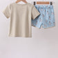 Penguin print shorts set