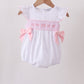 White Bow Smocked Jacquard Bubble