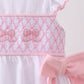 White Bow Smocked Jacquard Bubble