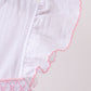 White Bow Smocked Jacquard Dress