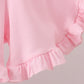 White Bow Smocked Jacquard Ruffle Shorts Set