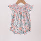 Pink Floral Smocked Bubble