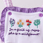 Purple floral embroidery gingham ruffle dress
