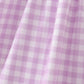 Purple floral embroidery gingham ruffle dress