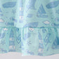Blue beach print bow ruffle dress