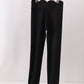 Black Scalloped Mom Yoga Active Leggings
